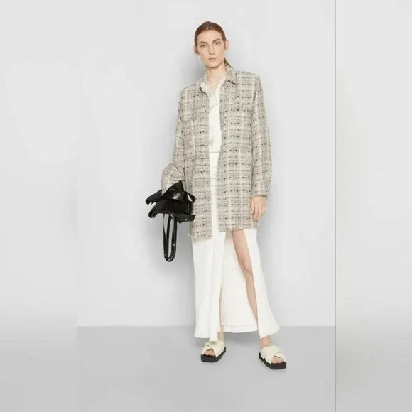 IRO Paris Hagat Shirred White Maxi Skirt with Slit Size 38 6 - Picture 4 of 15